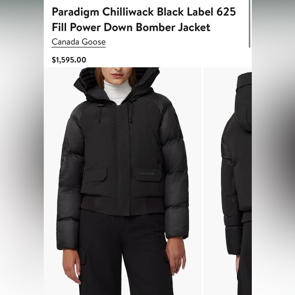 Paradigm Chilliwack Black Label 625 Fill Power Down Bomber JacketCanada Goose